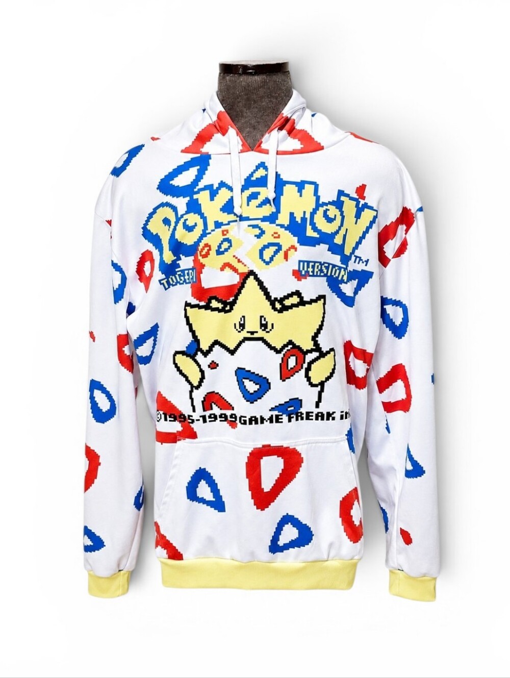 Pokemon Togepi Hoodie White All Over Print Pullover Sweatshirt 3X Gamer Anime